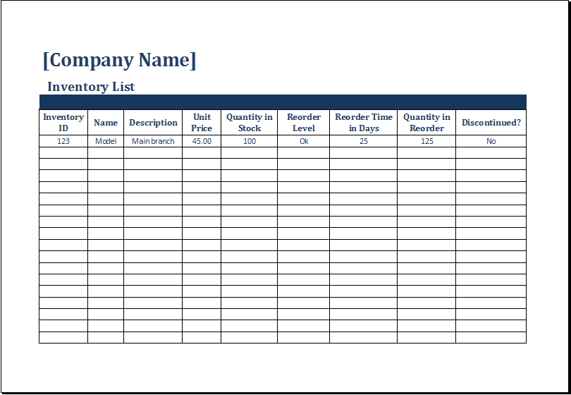 18  Inventory Spreadsheet Templates Excel Templates Inventory Count