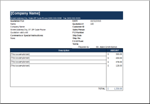 Price Quotation Templates with and without Tax | Download