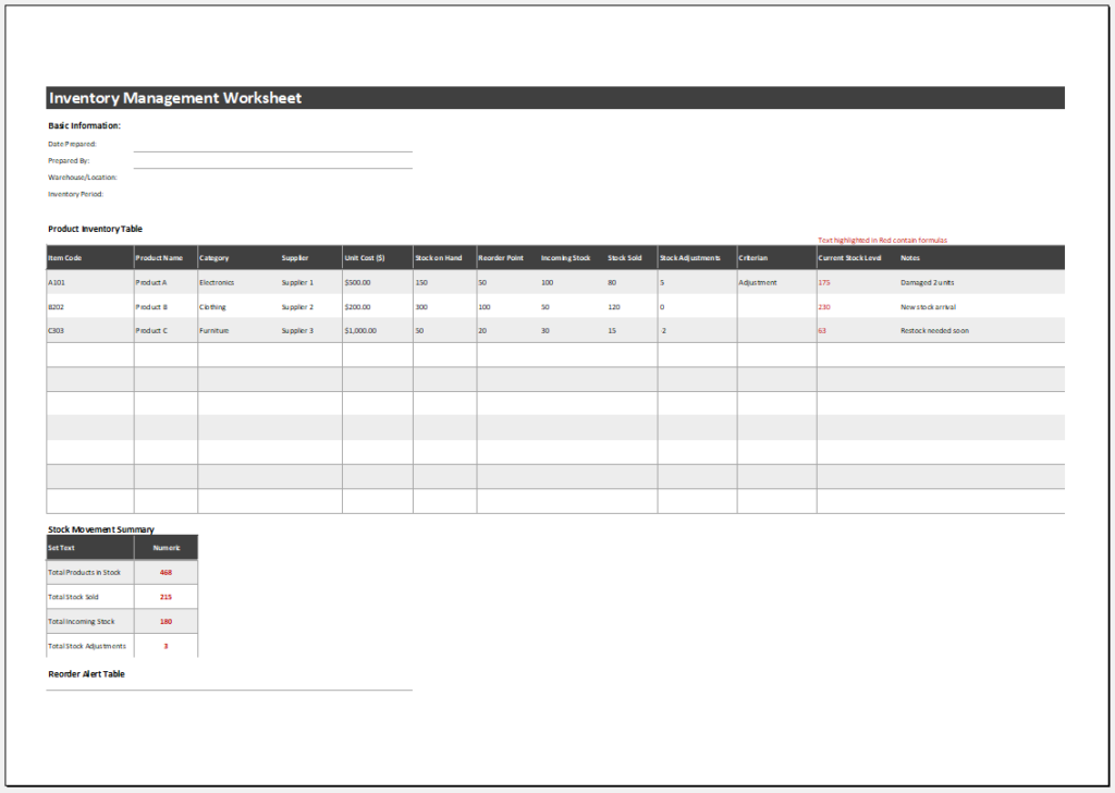 Inventory Management Template for Excel