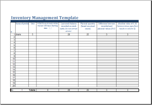 MS Excel Printable Inventory Management Template | Excel Templates