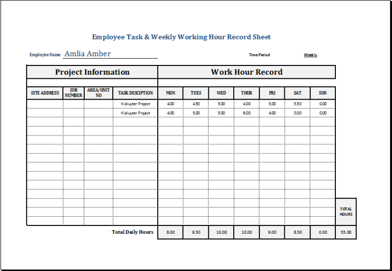 openoffice templates add daily working hours
