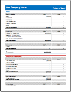 Asset and Liability Report Balance Sheet for EXCEL | (.xlsx)