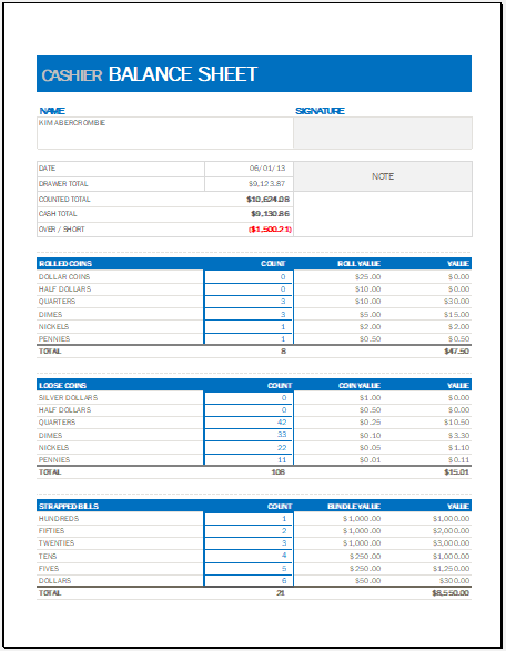 29 Cash Register Reconciliation Form Excel Templates