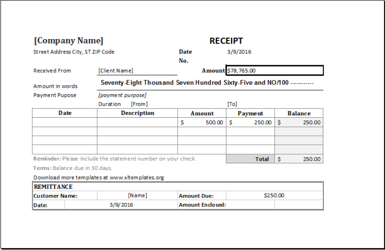 Payment Receipt Format In Excel Excel Templates Vrogue