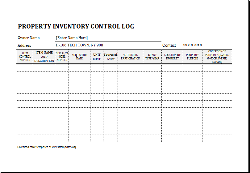 Property Inventory Templates 8 Free Printable Word PDF