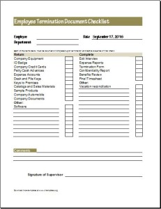 Document Checklists for New & Terminated Employee | Excel Templates