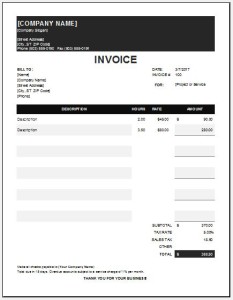 Hourly Service Invoices Templates for MS Excel | Excel Templates