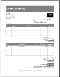 templates for invoices