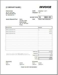 Advance Payment Invoice Template for MS Excel | Download