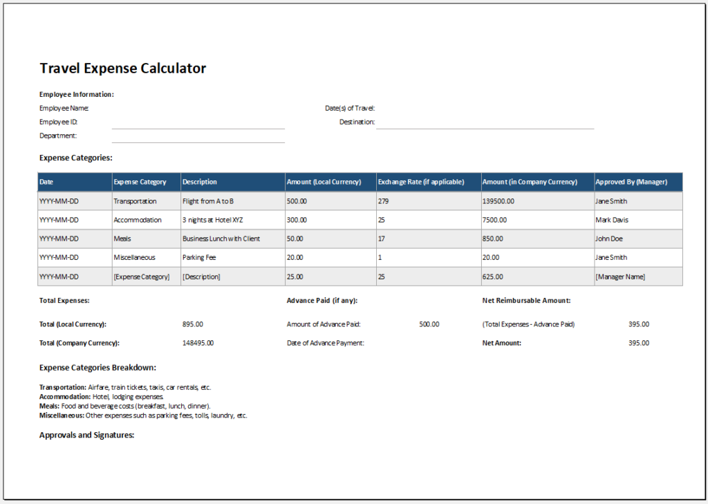 Travel Expense Calculator