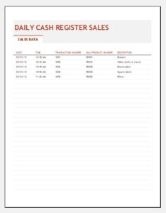 End of Day Cash Register Report Template | Excel Templates