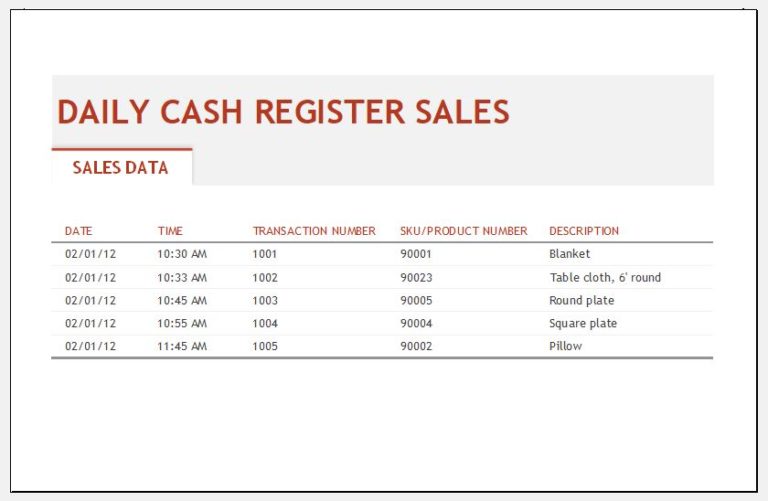 Daily Sales Log Templates for MS Excel | Excel Templates