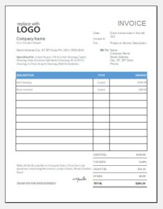 Carpet Cleaning Bill/Invoice Templates | Excel Templates