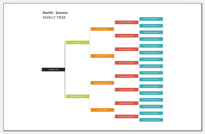 Free Fillable Family Tree Template Excel