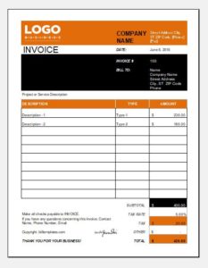 House Cleaning Service Bill/Invoice Templates for Excel Excel Templates