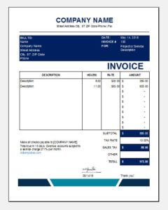 Service Bill/Invoice Templates for MS Excel | Excel Templates