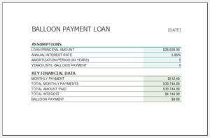 balloon payment mortgage calculator