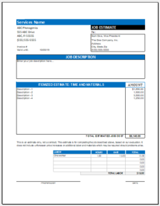 Engineer Work Estimate Template for Excel | Excel Templates