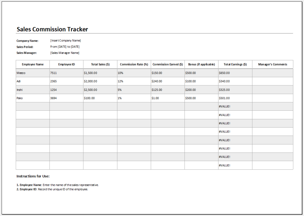 Sales commission tracker