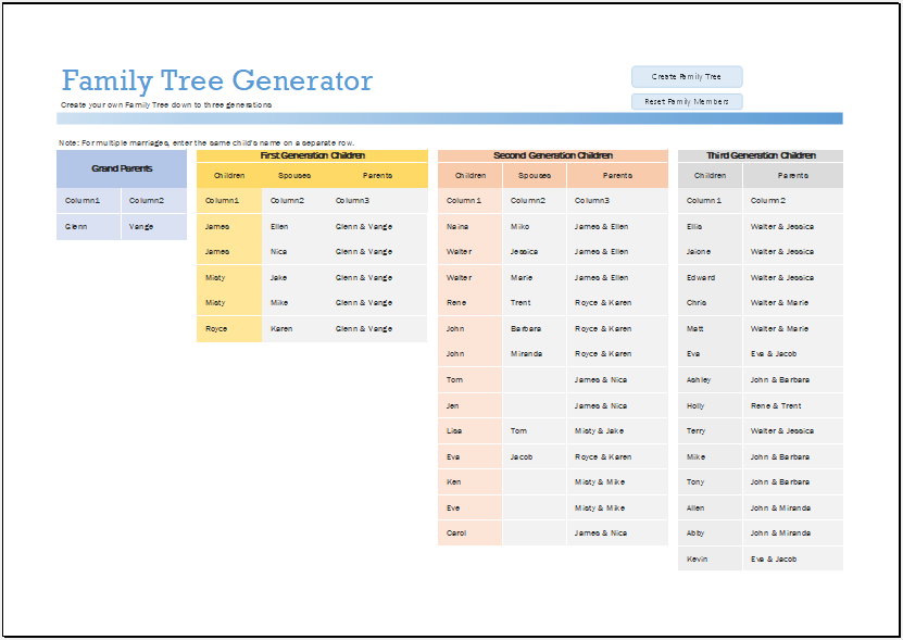 Family Tree Excel Template Collection - vrogue.co