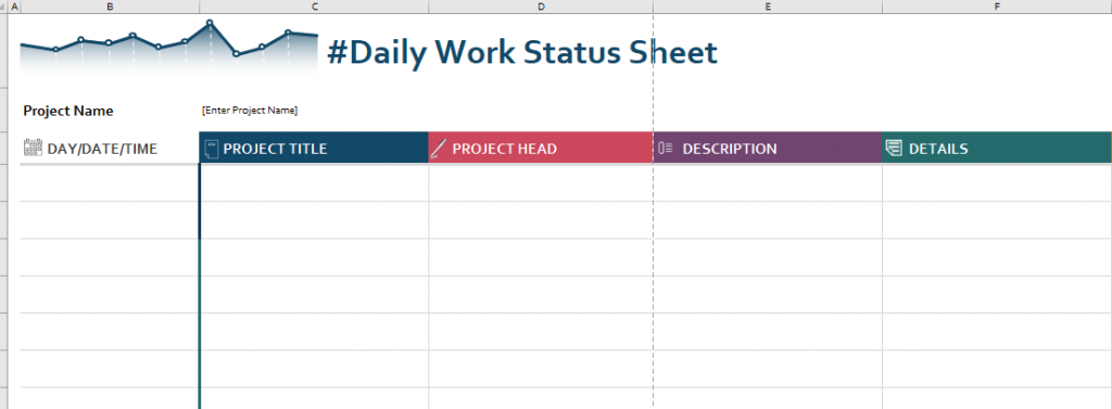 Daily work status sheet