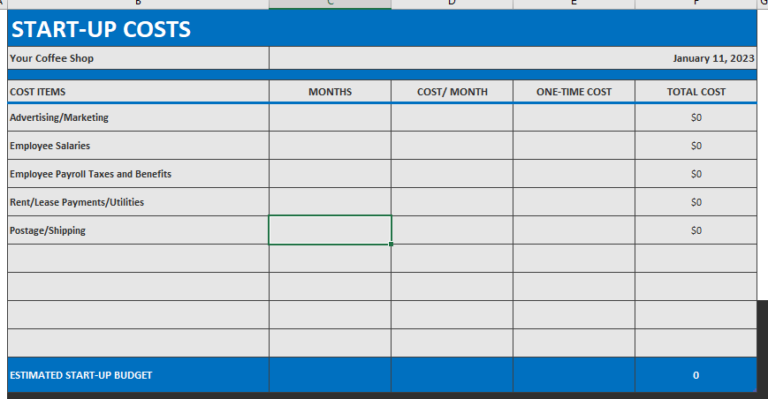 One-year Financial Planning Worksheet Template | Excel File