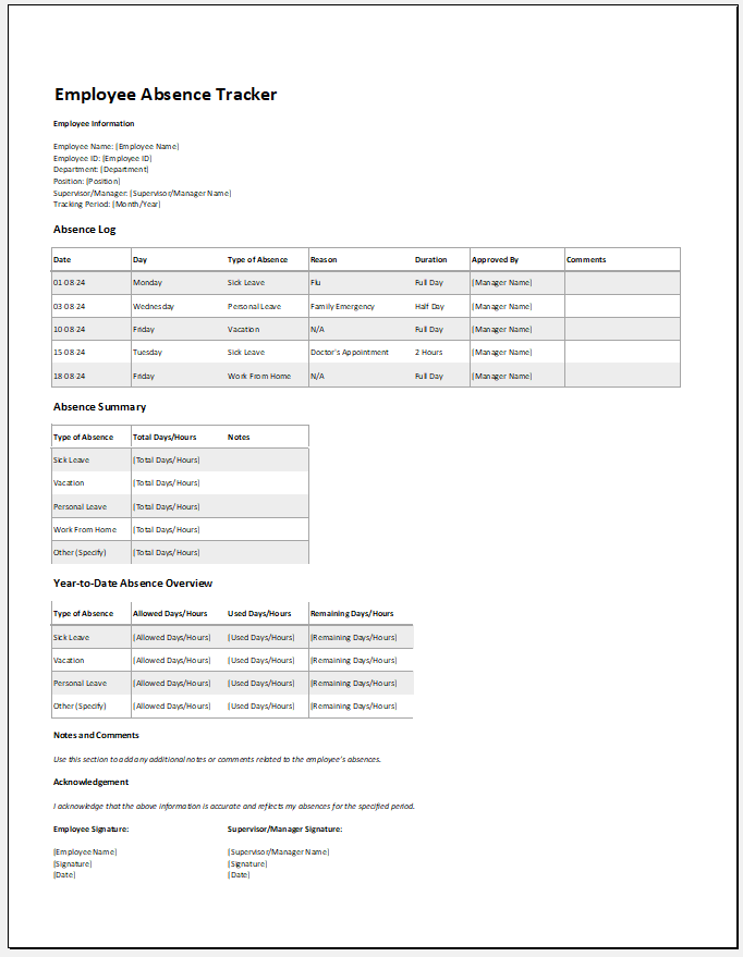 Employee Absence Tracker